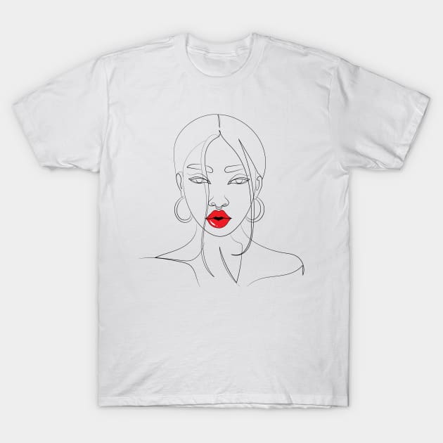 Women Red Lips Kisses T-Shirt by MisqaPi Design